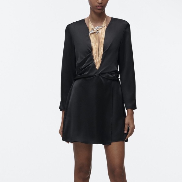 ZARA satin effect wrap jumpsuit/ romper (small) - Picture 5 of 6